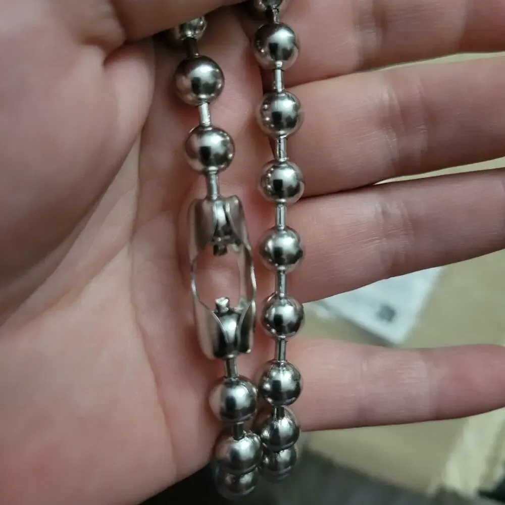 8mm stainless steel chunky silver ball chain necklace